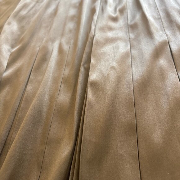 Martin + Osa Pleated Silk Blend Midi Skirt | Dark Moss Green | Size 6 | - Picture 5 of 5